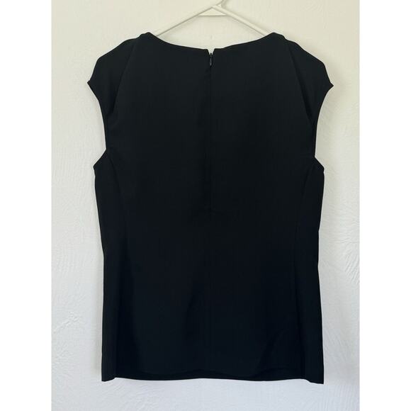NEW Banana Republic Womens Size 6 Small Black Short Sleeve Pleated Office Blouse - Picture 7 of 11